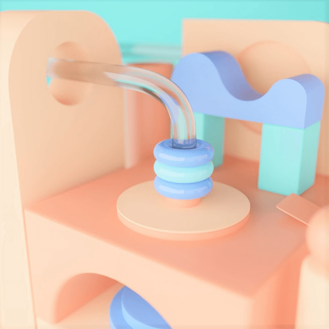 Image 5: Soft pastel theme of random geometry shapes - zoom in view 1.